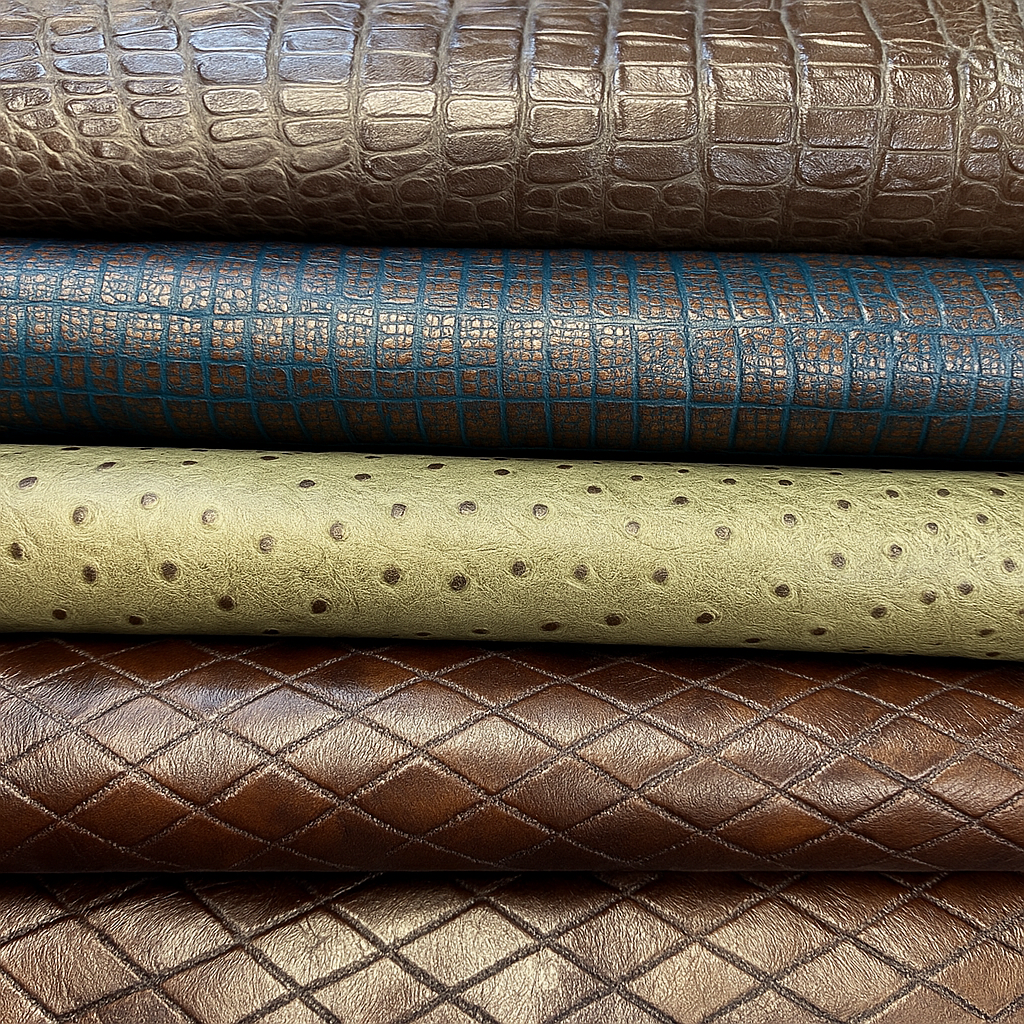 Embossed Mix Leather Scraps-Leather Hide &amp; Scrap