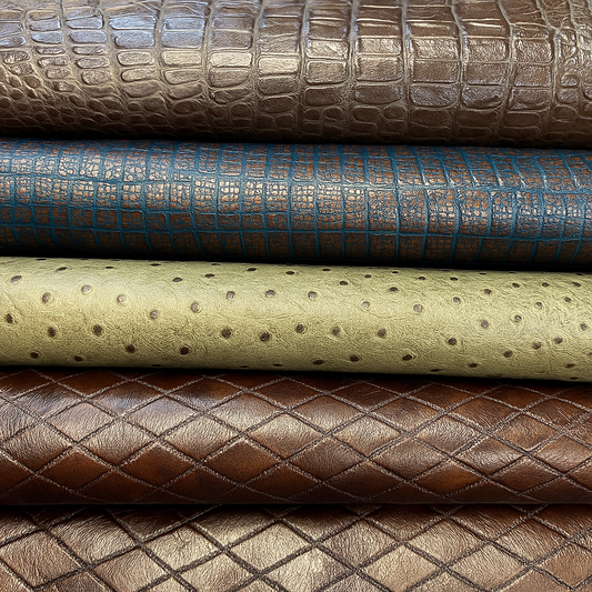 Embossed Mix Leather Scraps-Leather Hide &amp; Scrap