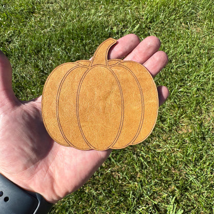 Leather Pumpkin Coasters (Set of 4)-Leather Hide &amp; Scrap