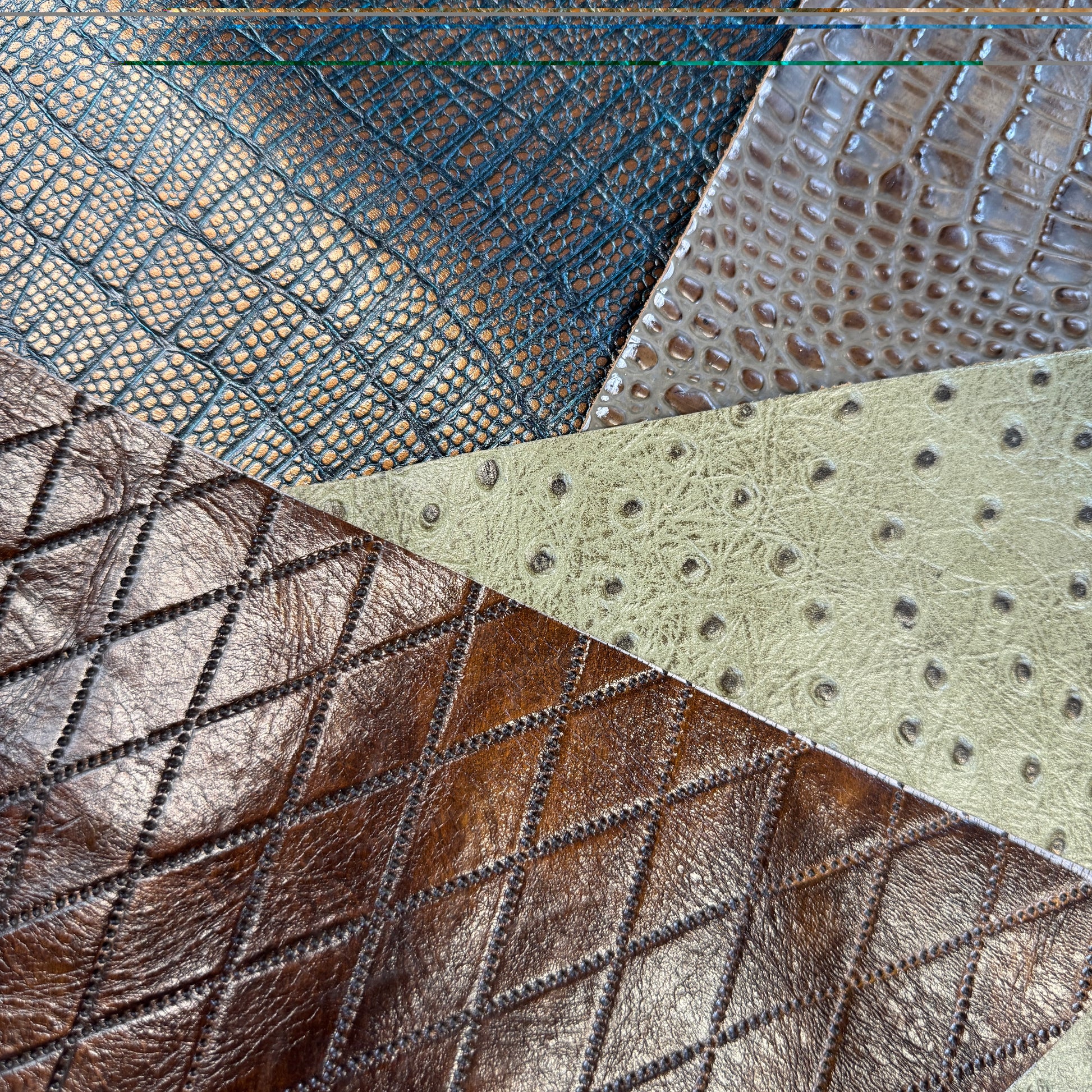 Embossed Mix Leather Scraps-Leather Hide &amp; Scrap