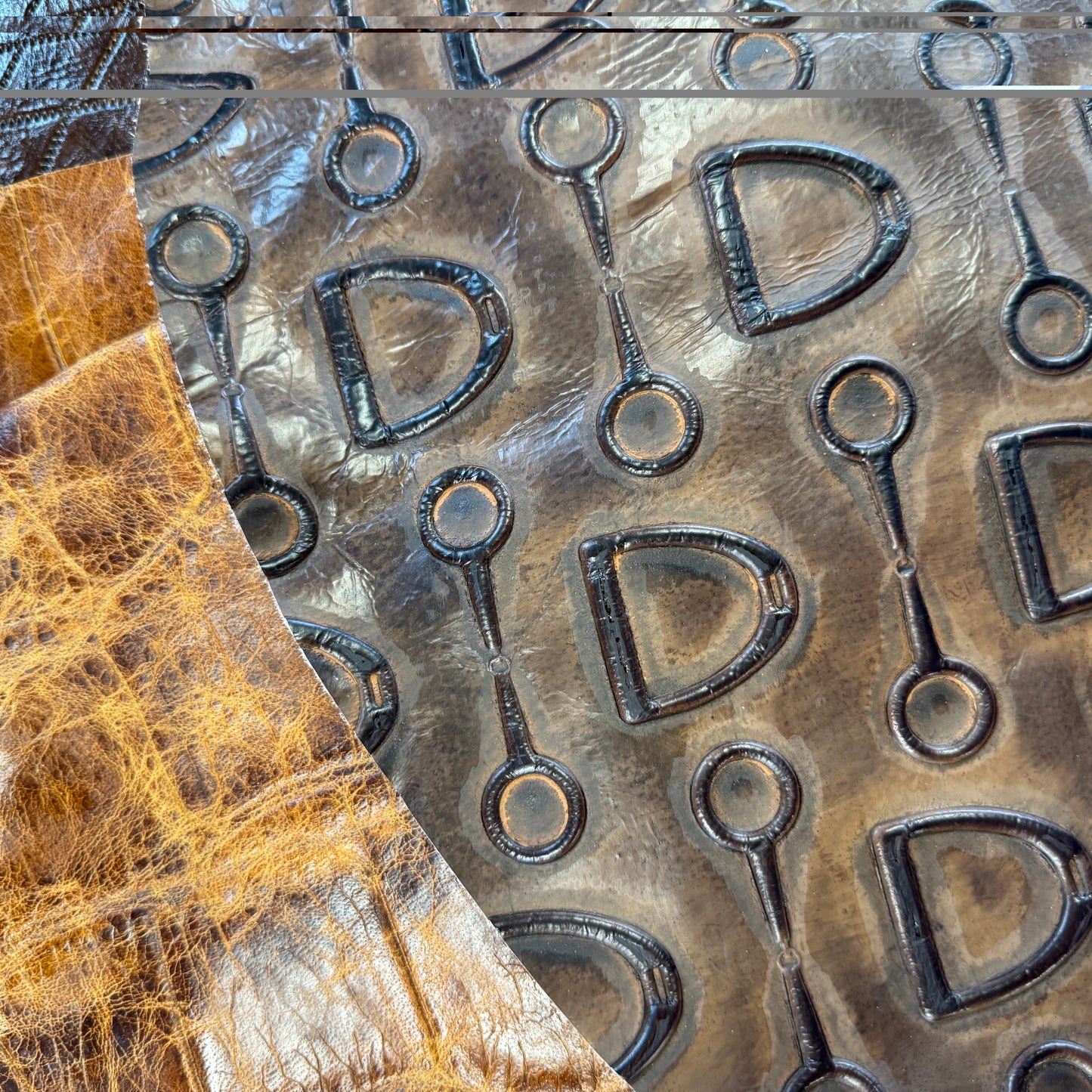 Embossed Mix Leather Scraps-Leather Hide &amp; Scrap