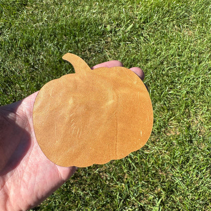 Leather Pumpkin Coasters (Set of 4)-Leather Hide &amp; Scrap