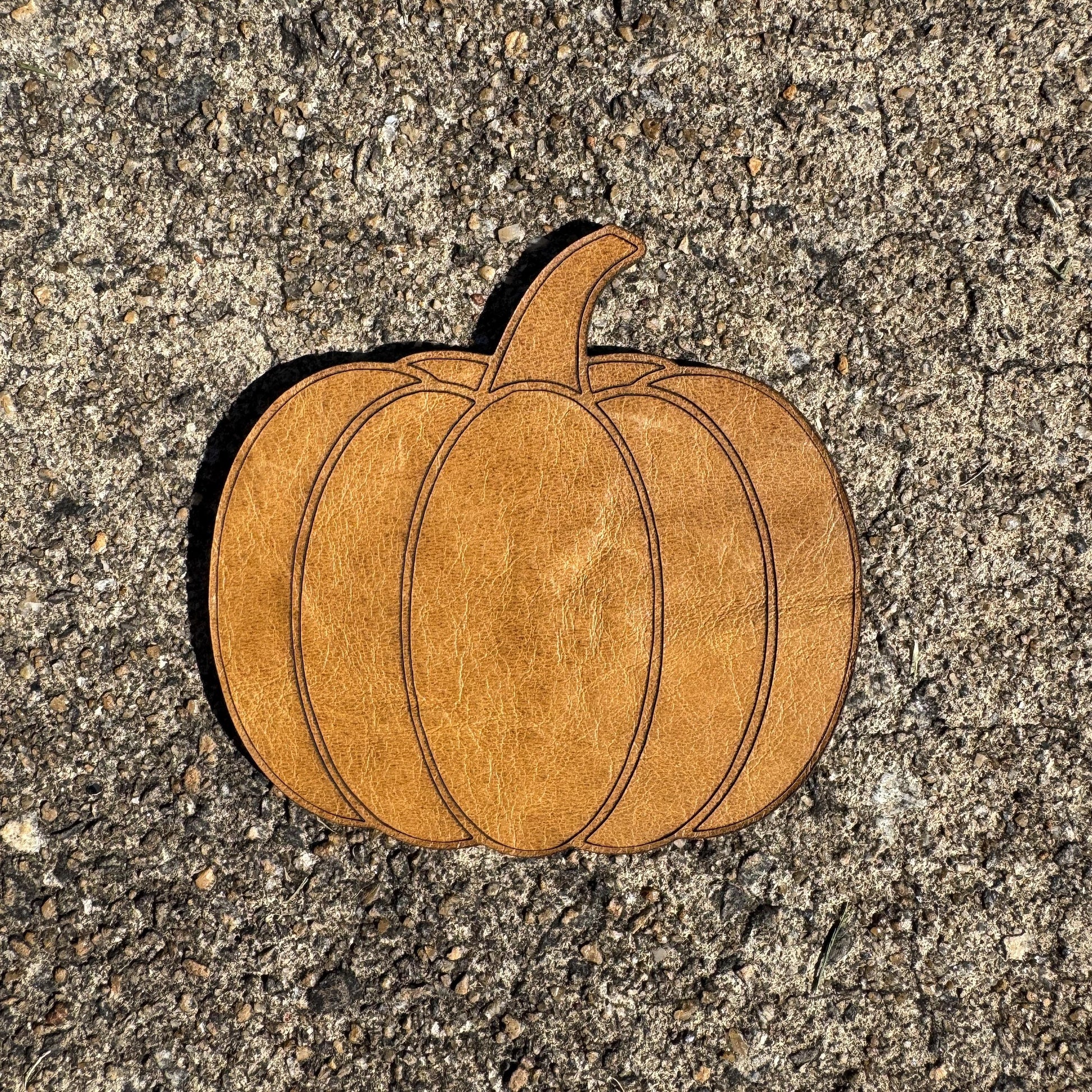 Leather Pumpkin Coasters (Set of 4)-Leather Hide &amp; Scrap